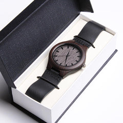 Premium Sandalwood Engraved Watch for Dad – “You're My #1 Superhero”