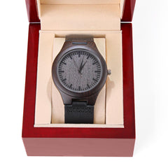 Premium Sandalwood Engraved Watch for Dad – “You're My #1 Superhero”