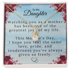 To My Daughter, -Alluring Beauty Pendant Necklace + Heartfelt Message Card