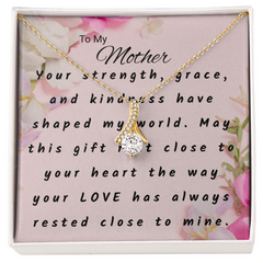 To My Mother Necklace--Alluring Beauty Pendant + Heartfelt Message Card