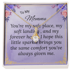 To My Momma Necklace --Alluring Beauty Pendant + Heartfelt Message Card