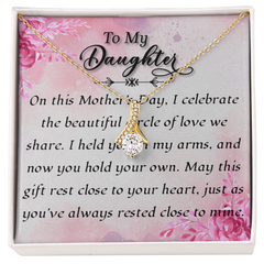 To My Daughter-- Alluring Beauty Pendant + Heartfelt Message Card
