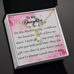 To My Daughter-- Alluring Beauty Pendant + Heartfelt Message Card