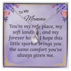 To My Momma Necklace --Alluring Beauty Pendant + Heartfelt Message Card