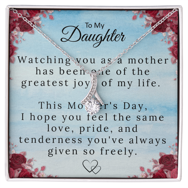 To My Daughter, -Alluring Beauty Pendant Necklace + Heartfelt Message Card