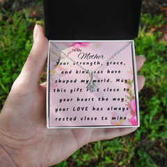 To My Mother Necklace--Alluring Beauty Pendant + Heartfelt Message Card