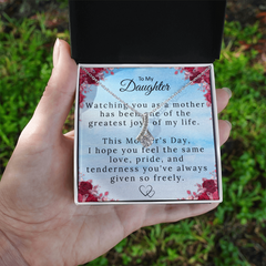 To My Daughter, -Alluring Beauty Pendant Necklace + Heartfelt Message Card