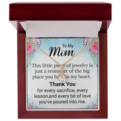 To My Mom Necklace--Alluring Beauty Pendant+ Heartfelt Message Card