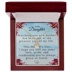 To My Daughter, -Alluring Beauty Pendant Necklace + Heartfelt Message Card