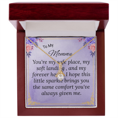 To My Momma Necklace --Alluring Beauty Pendant + Heartfelt Message Card