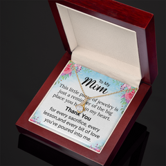 To My Mom Necklace--Alluring Beauty Pendant+ Heartfelt Message Card