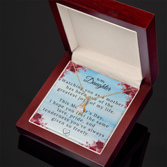 To My Daughter, -Alluring Beauty Pendant Necklace + Heartfelt Message Card