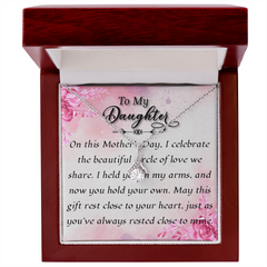 To My Daughter-- Alluring Beauty Pendant + Heartfelt Message Card
