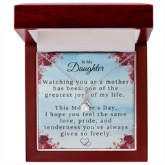 To My Daughter, -Alluring Beauty Pendant Necklace + Heartfelt Message Card