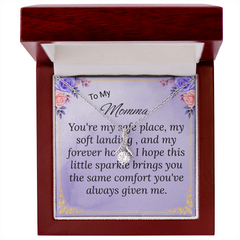 To My Momma Necklace --Alluring Beauty Pendant + Heartfelt Message Card