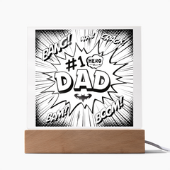 “Bang! Boom! #1 Hero Dad – Comic Art Acrylic Plaque”