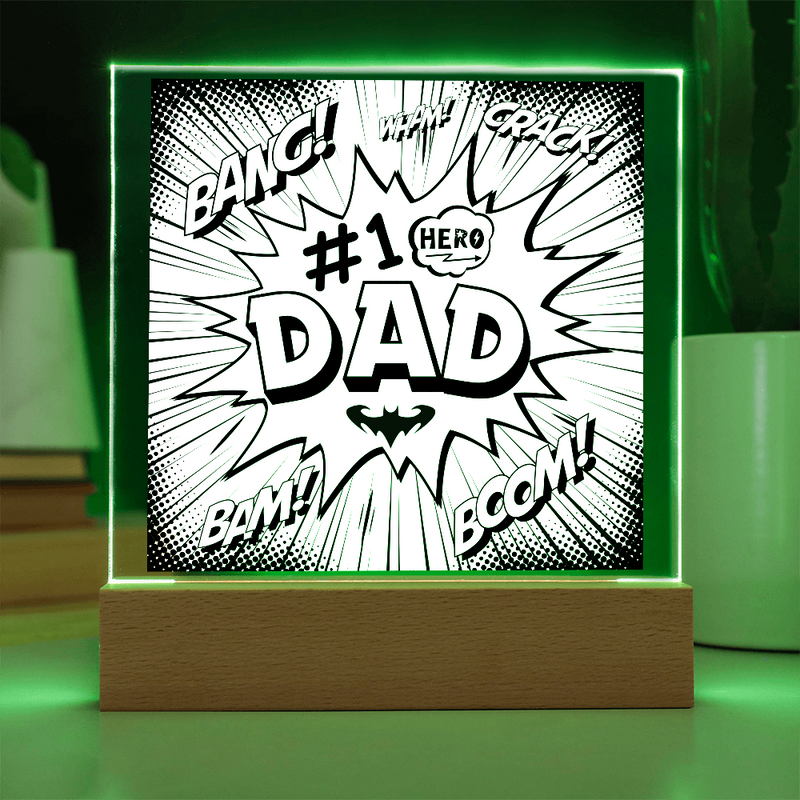 “Bang! Boom! #1 Hero Dad – Comic Art Acrylic Plaque”
